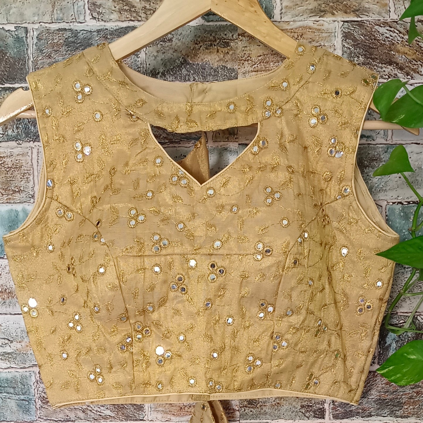 Golden Mirror Work Blouse