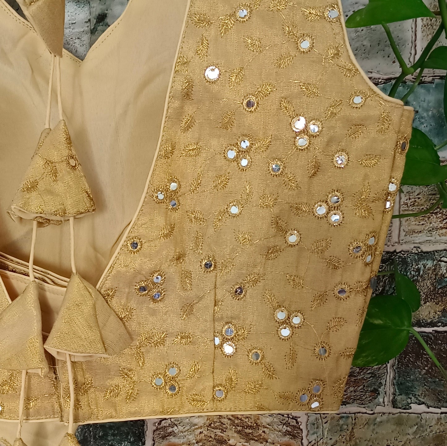 Golden Mirror Work Blouse