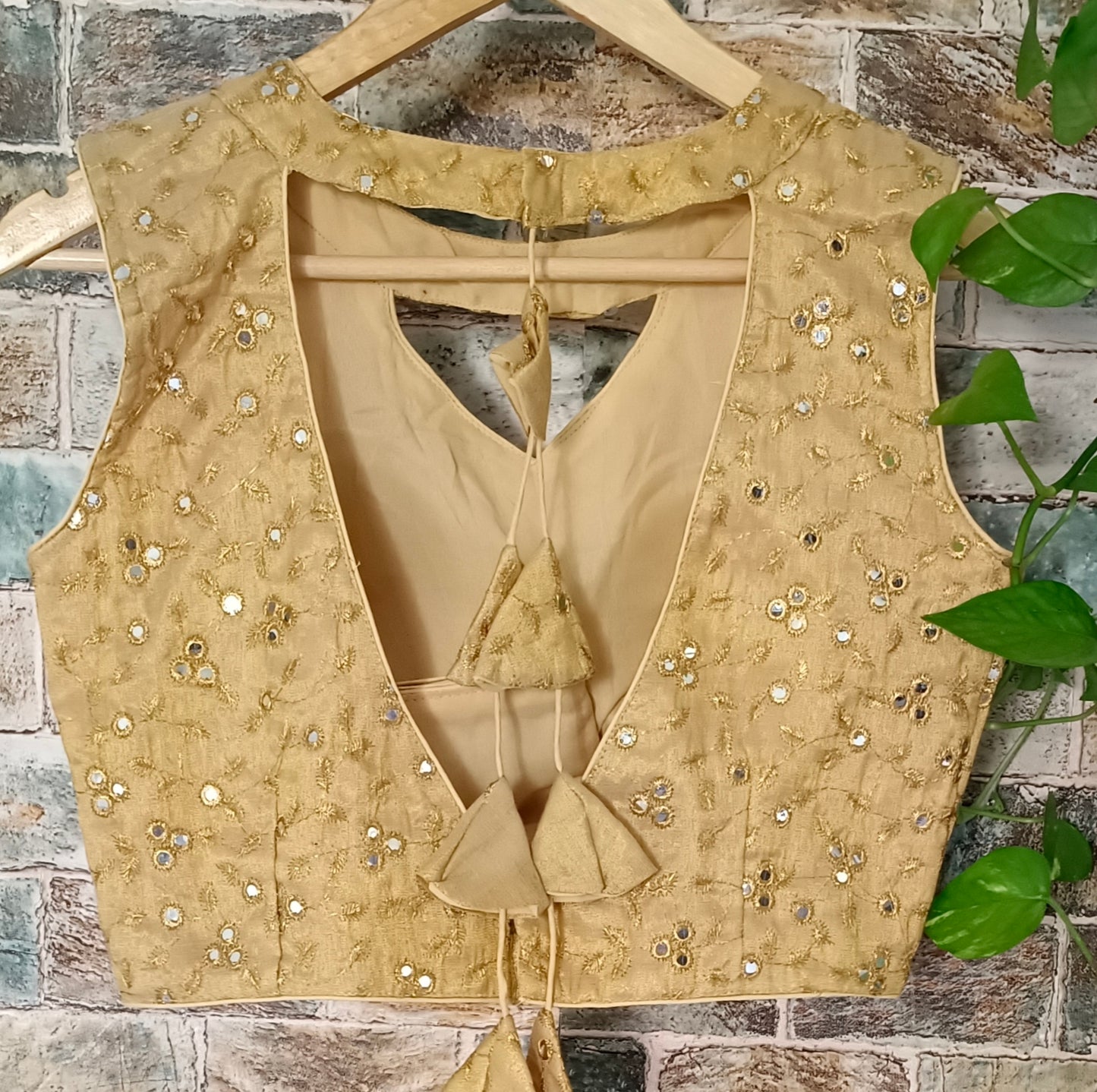 Golden Mirror Work Blouse