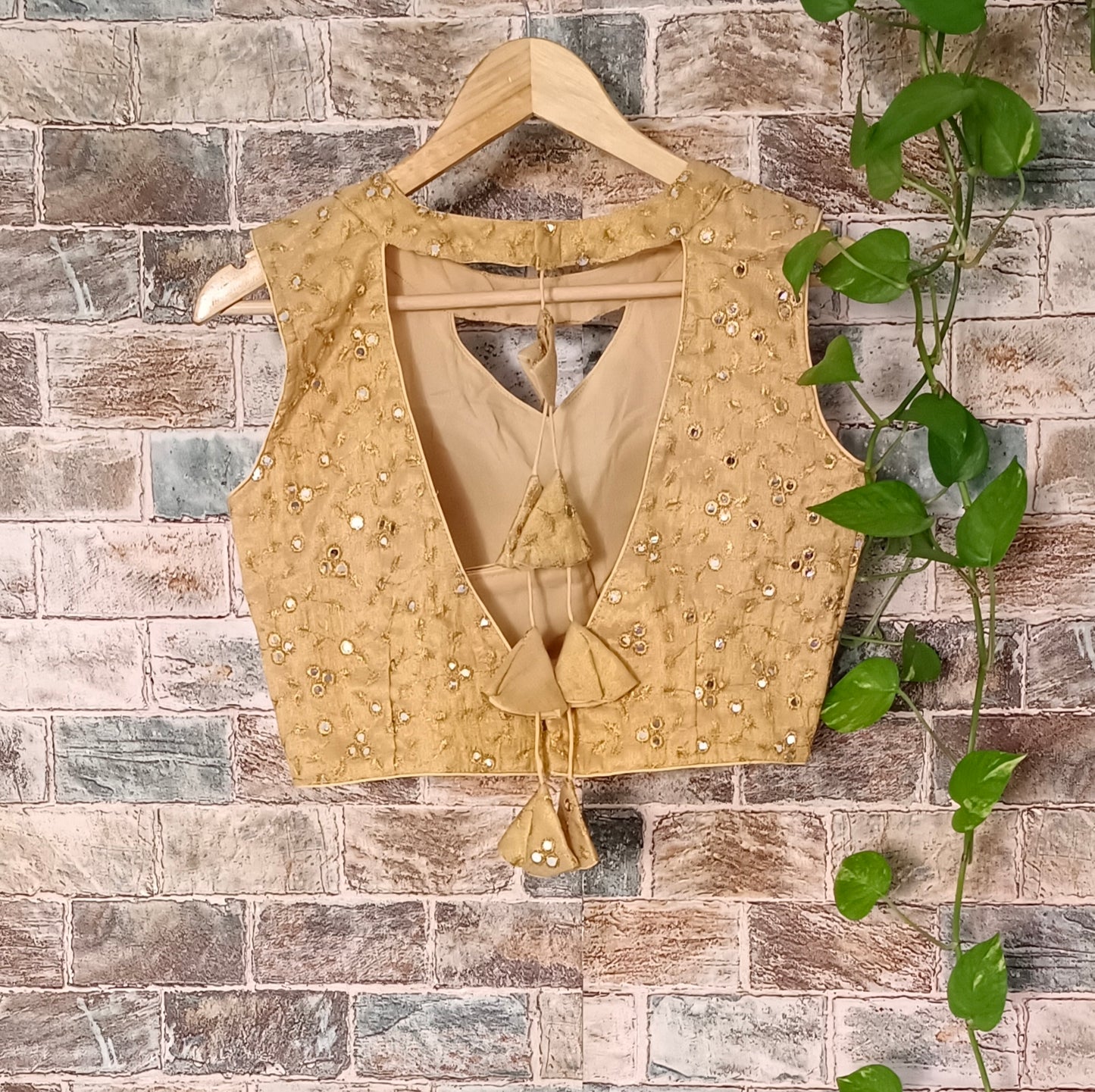 Golden Mirror Work Blouse