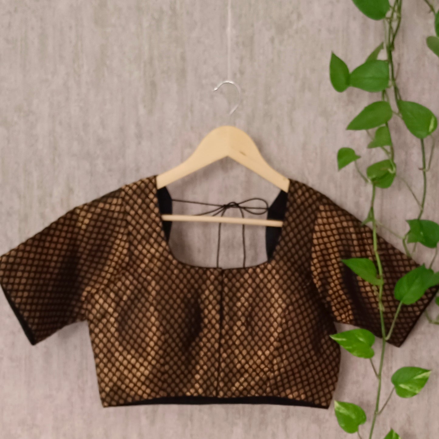 Classic Black Brocade Blouse