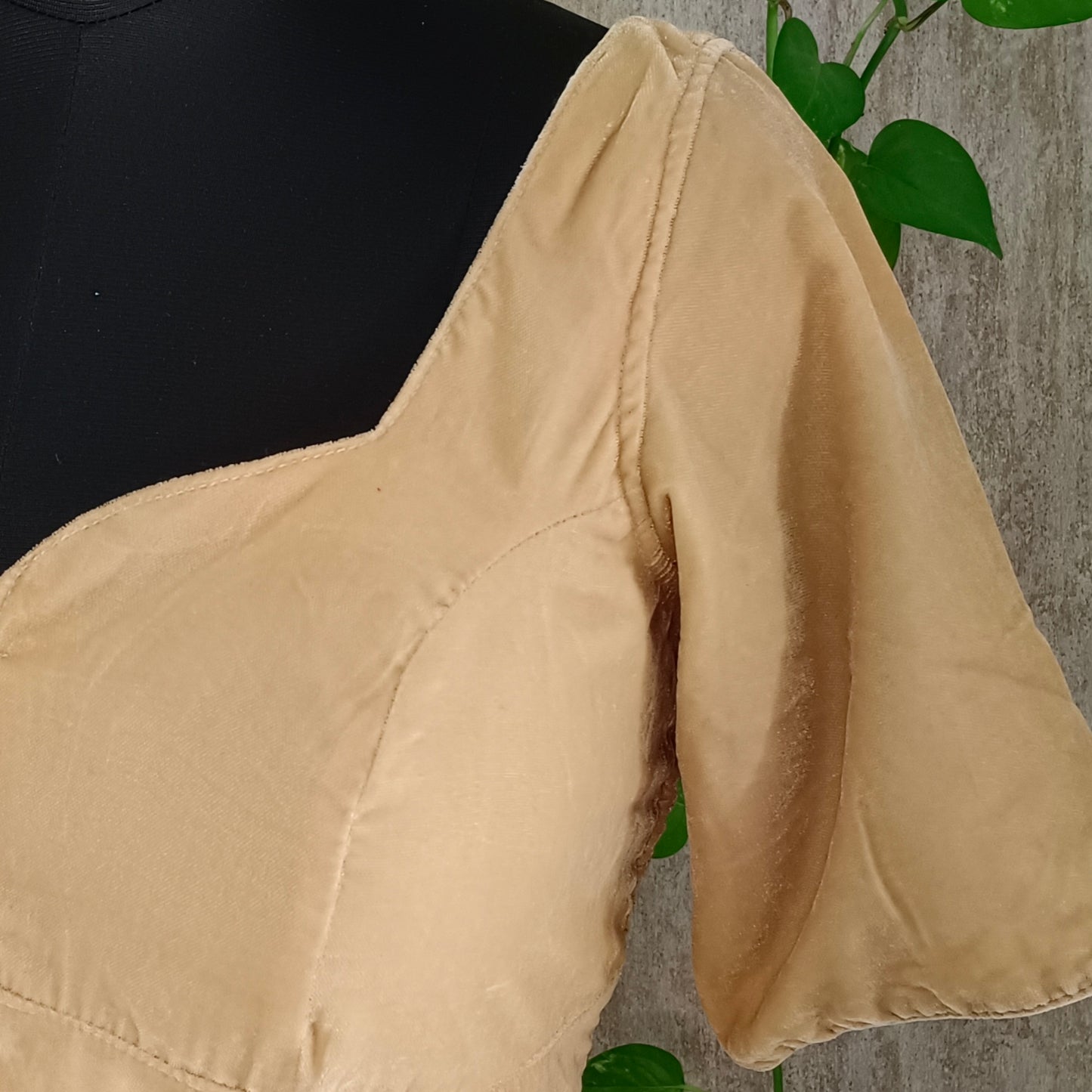 Beige Velvet Blouse