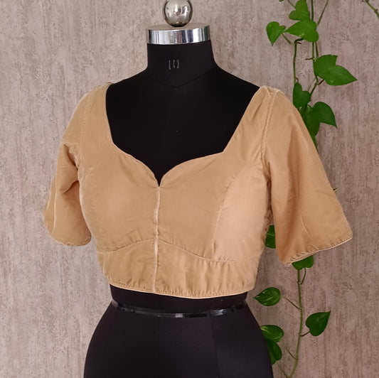 Beige Velvet Blouse