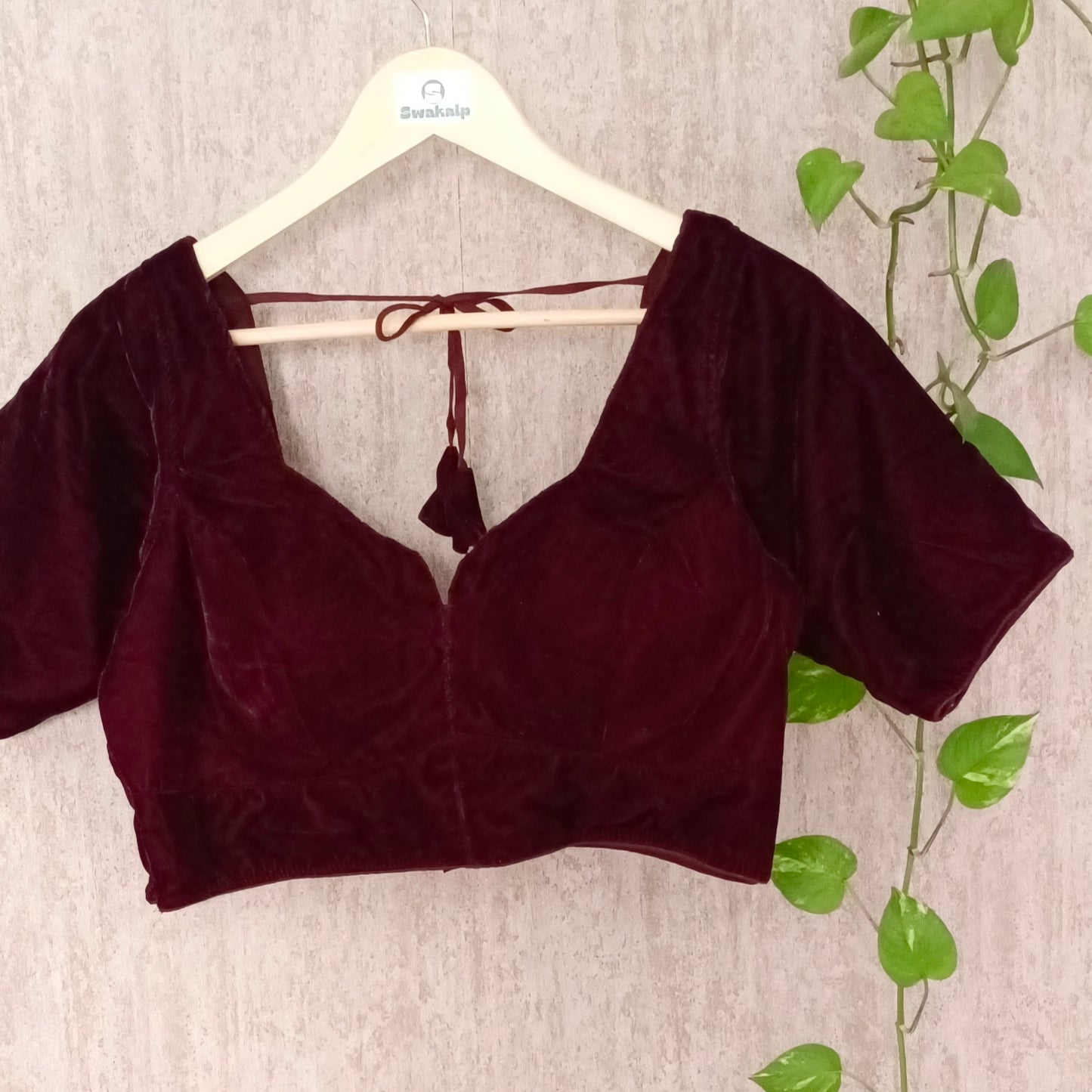 Wine Velvet Blouse