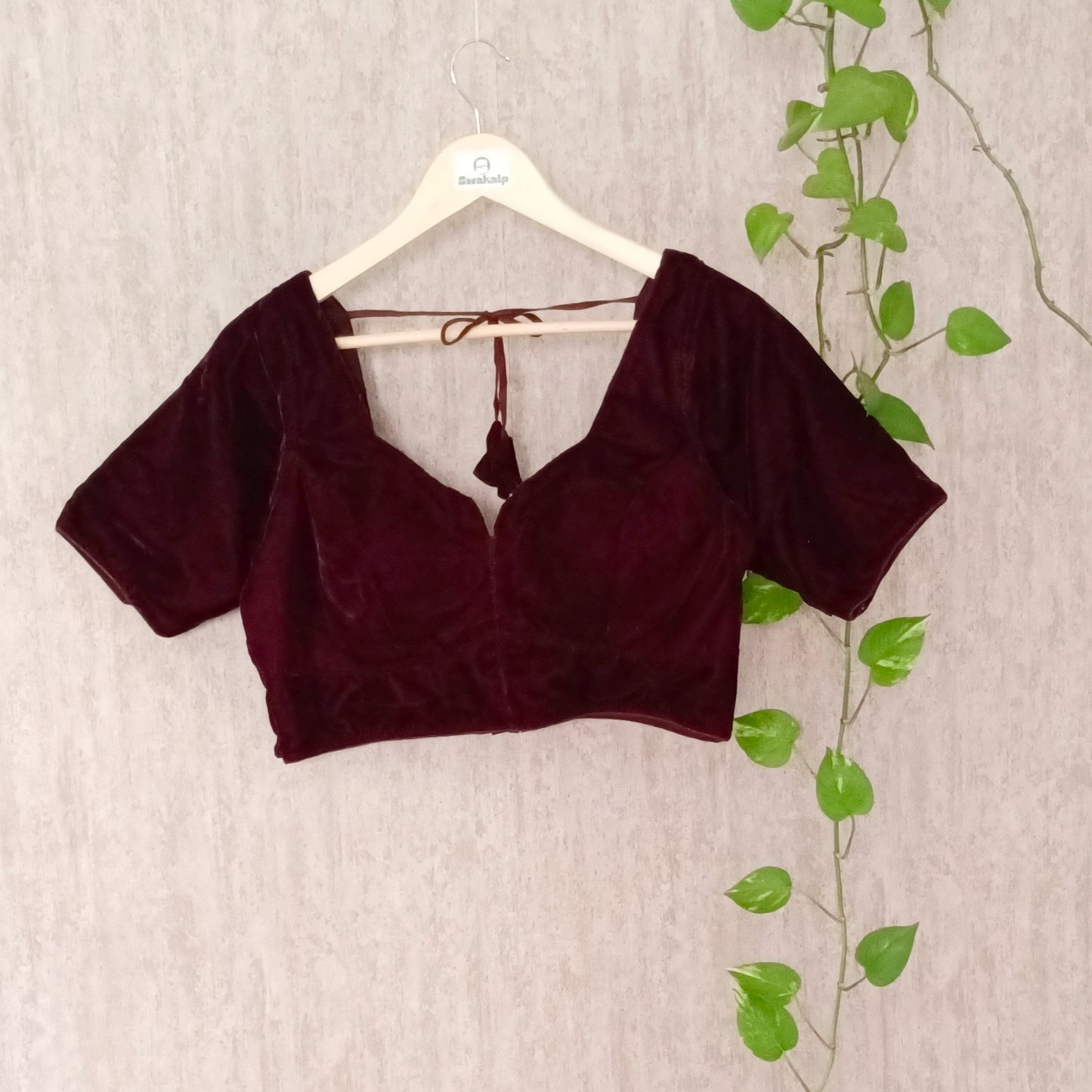 Wine Velvet Blouse