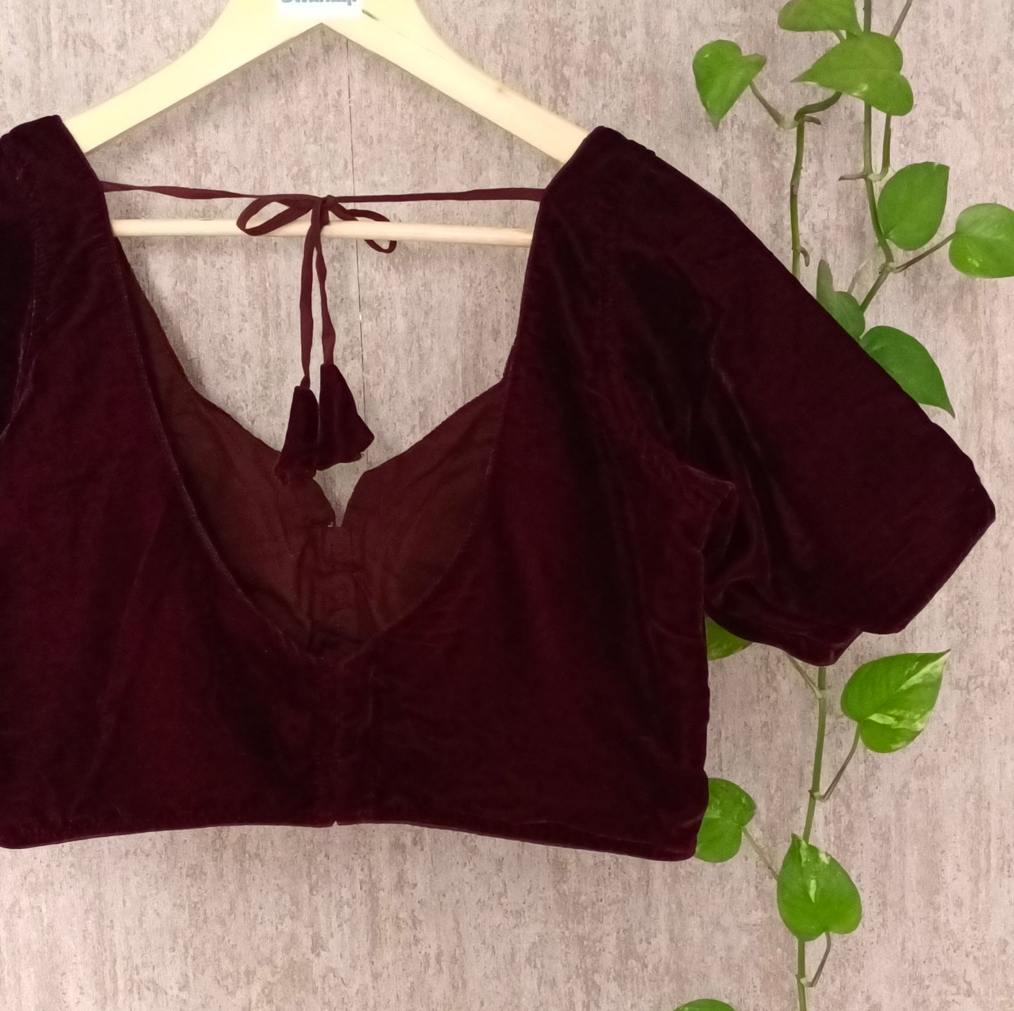 Wine Velvet Blouse