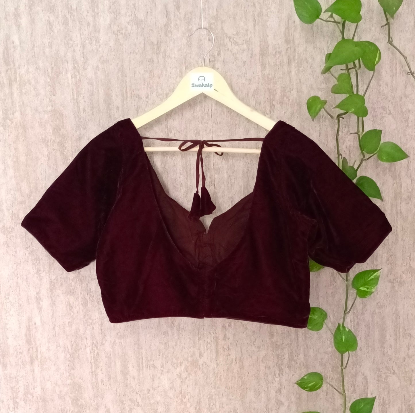 Wine Velvet Blouse