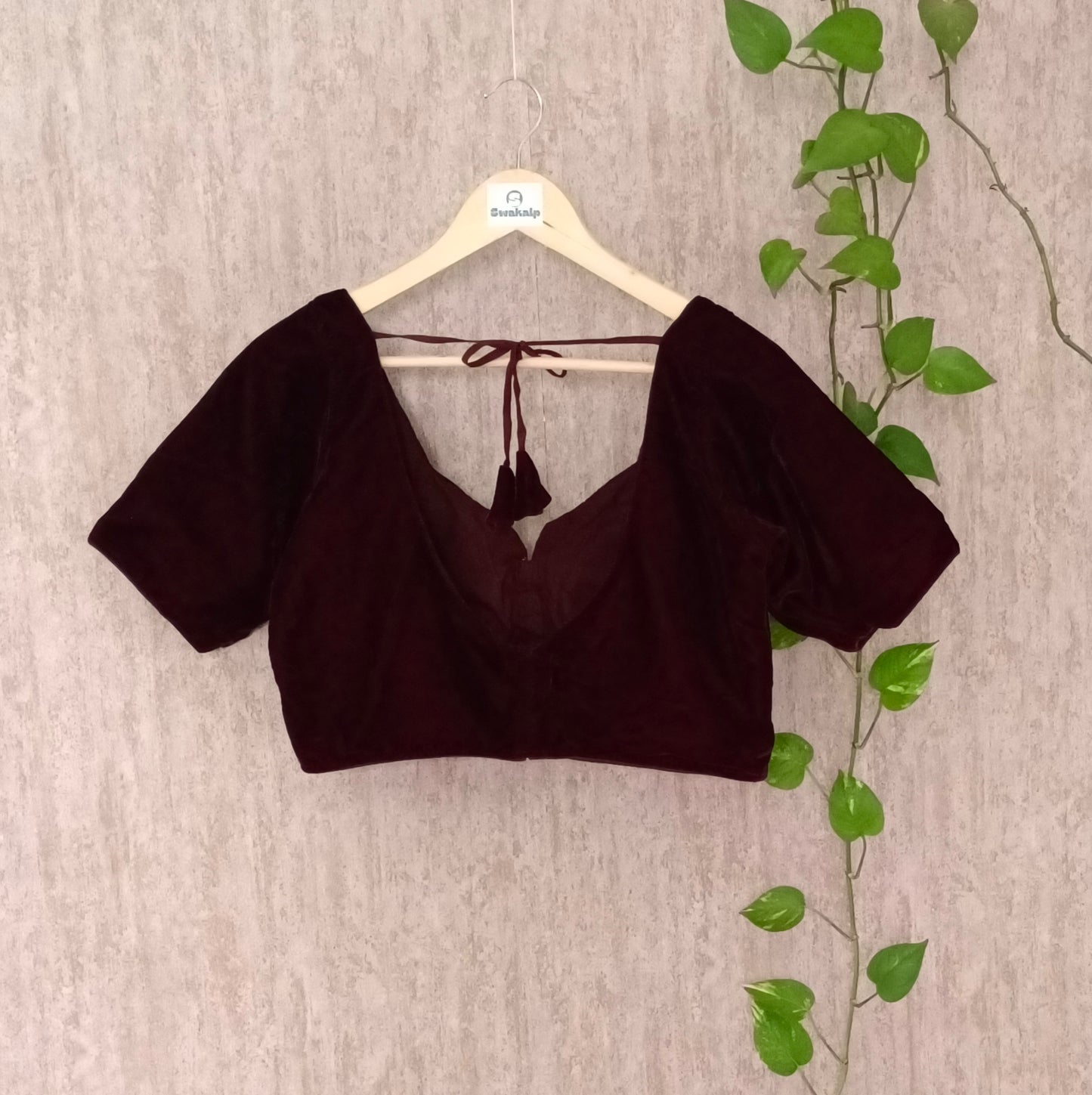 Wine Velvet Blouse