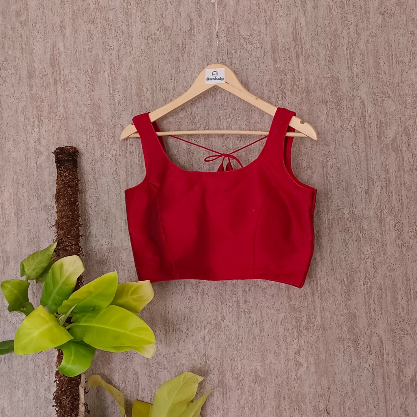 Red Sleeveless Blouse