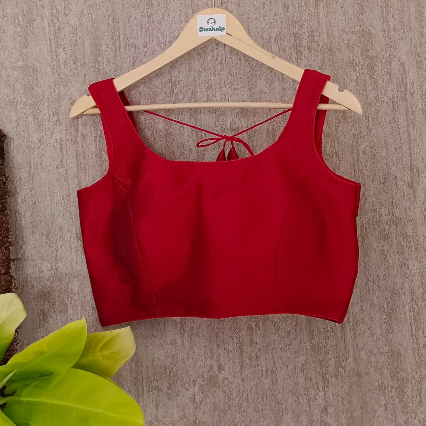 Red Sleeveless Blouse