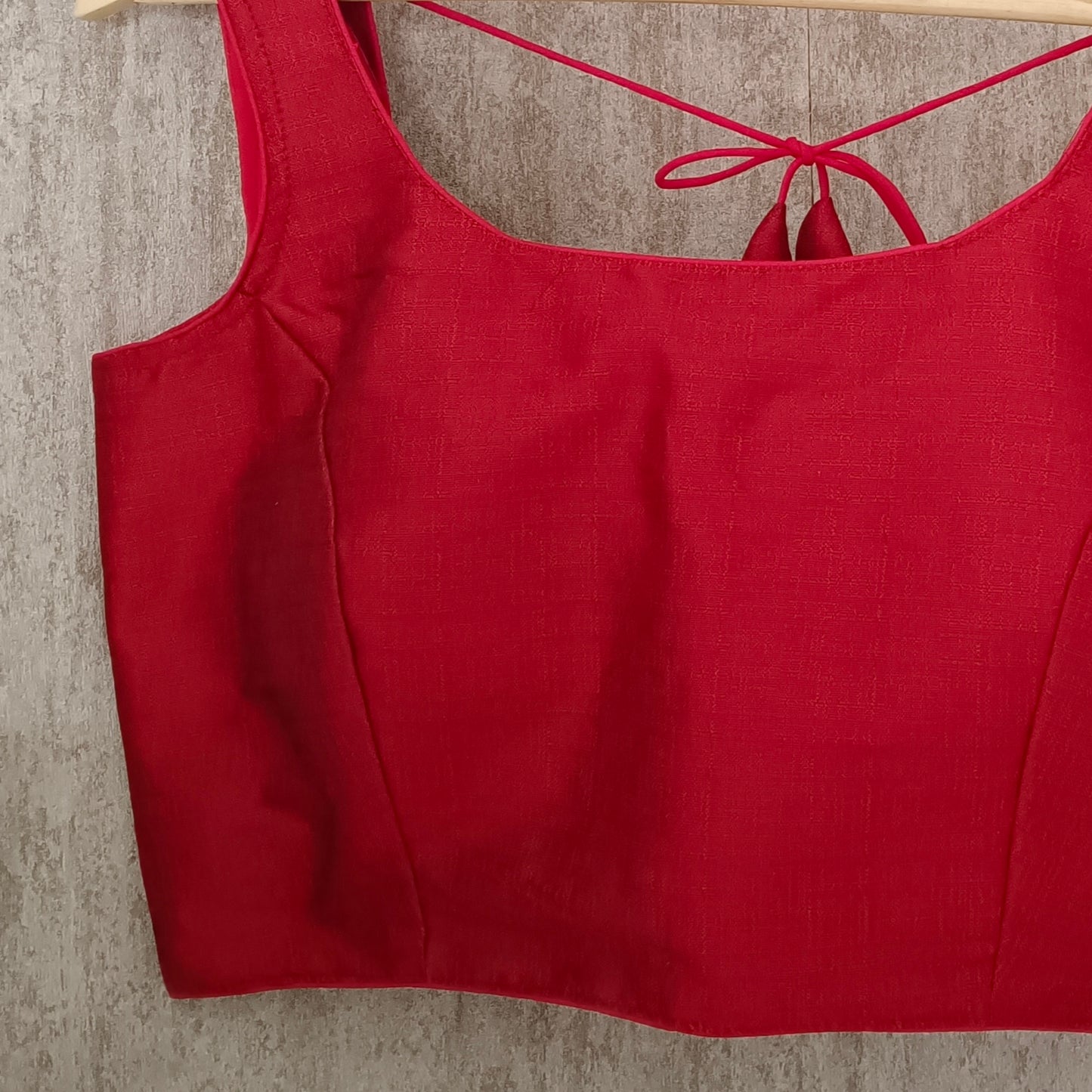 Red Sleeveless Blouse