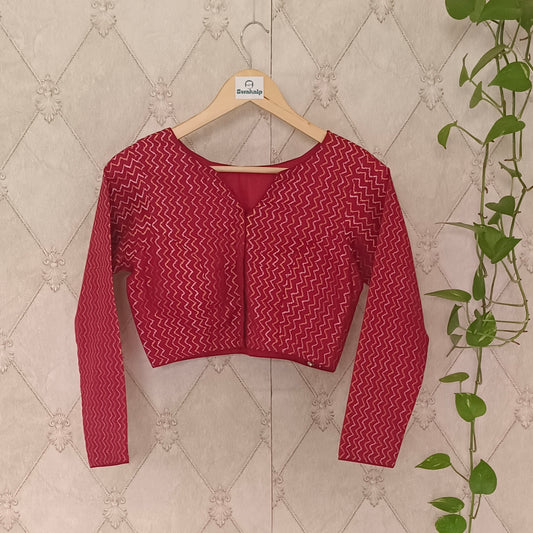 Dark Red Full Sleeve Blouse