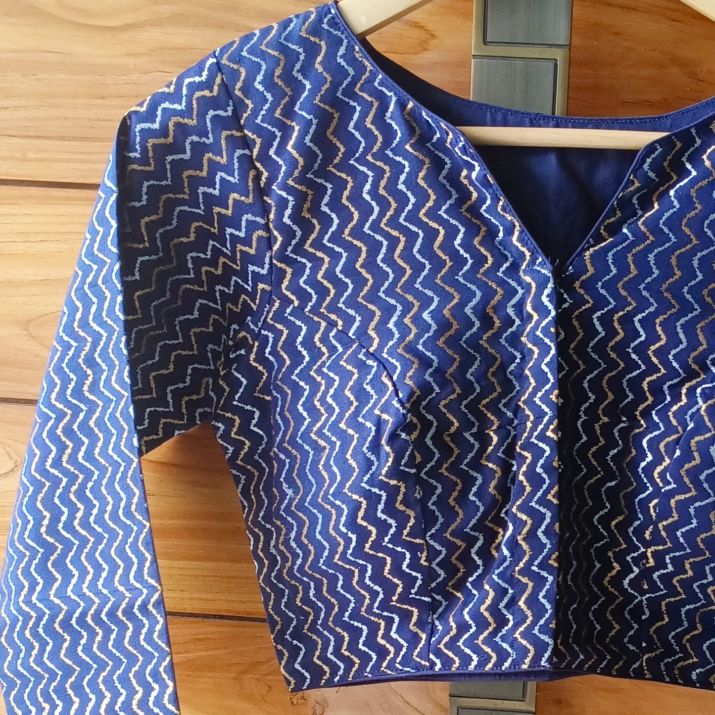 Navy Blue Full Sleeve Blouse