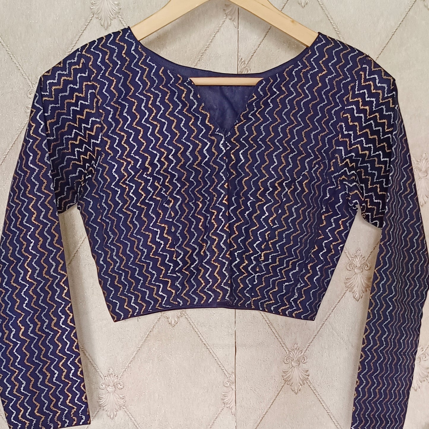 Navy Blue Full Sleeve Blouse