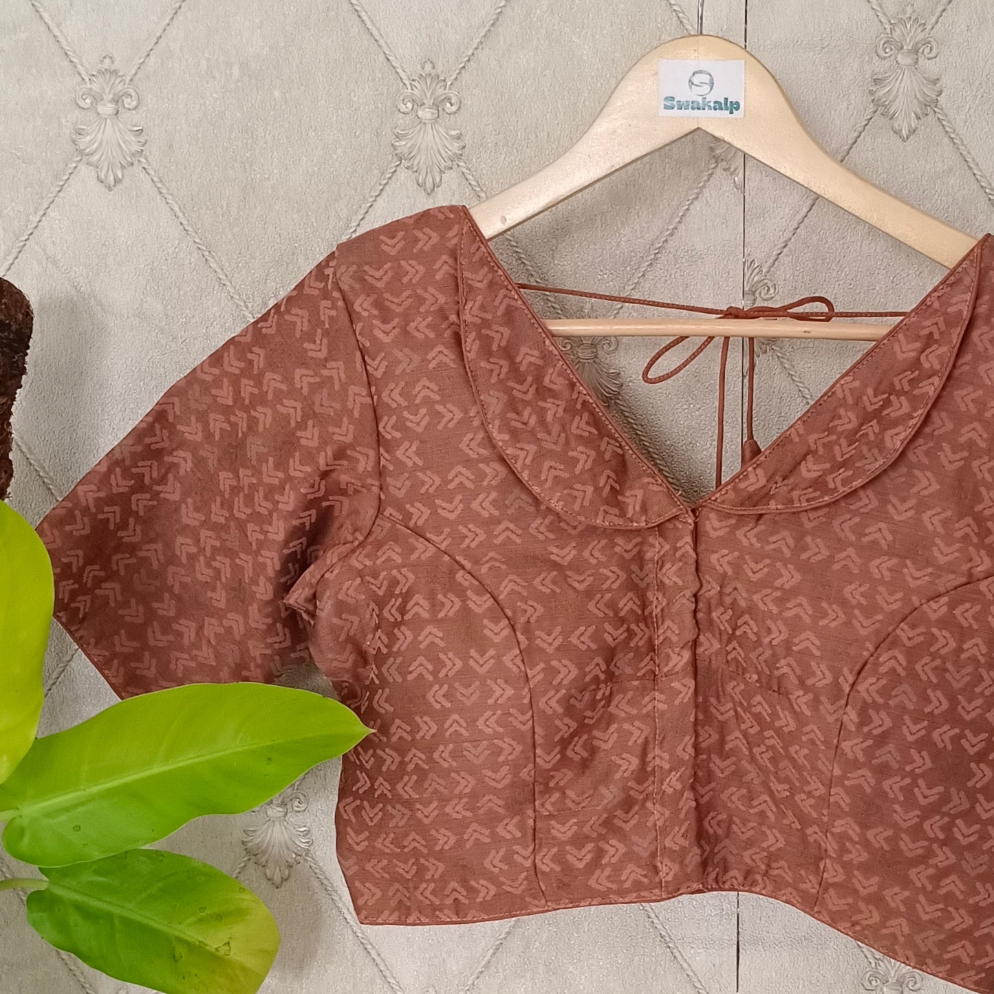 Light Brown Peter Pan Collared  Blouse