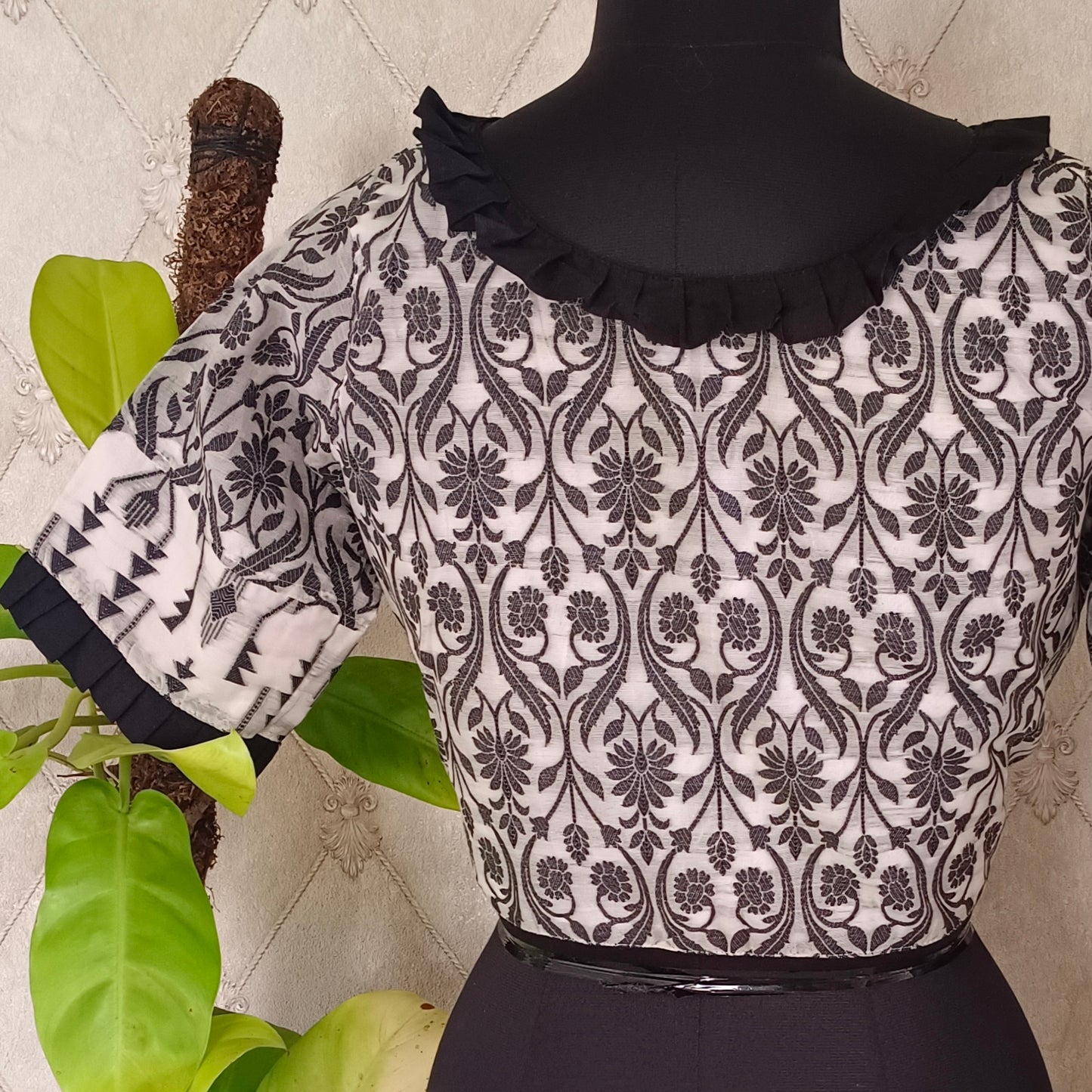 Black Jamdhani Cotton Blouse