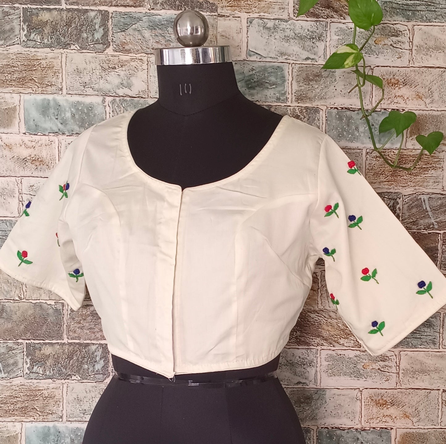 Off White Handcrafted Cotton Blouse