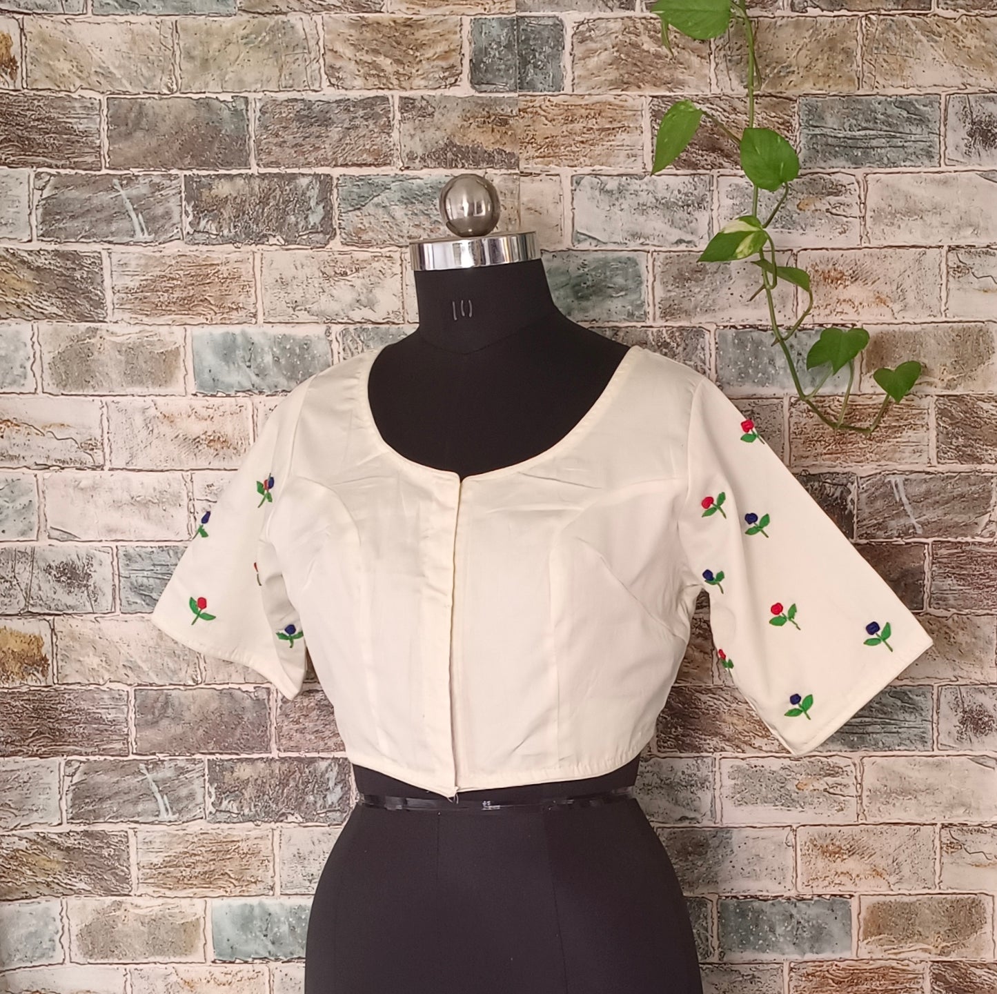 Off White Handcrafted Cotton Blouse