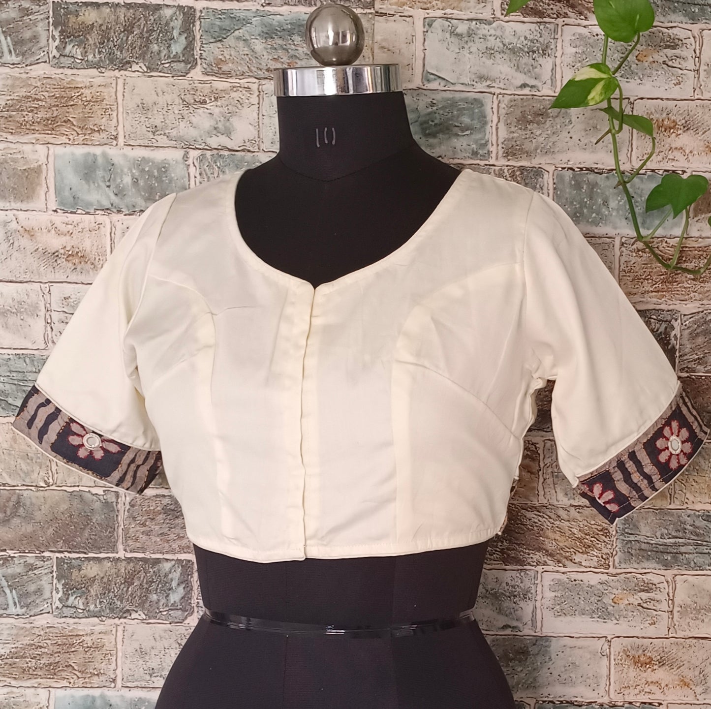 Off White patchwork Cotton Blouse