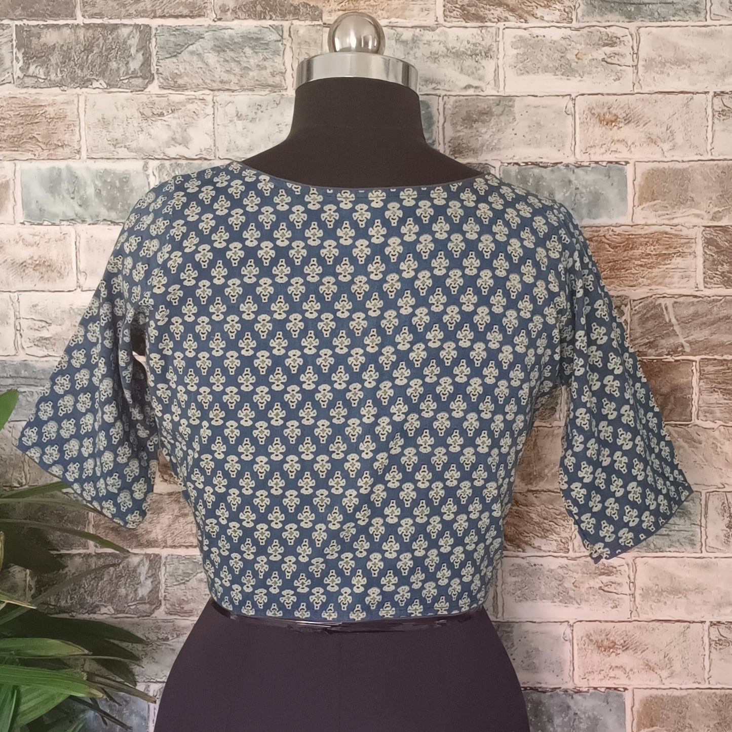 Blue Printed Cotton Blouse