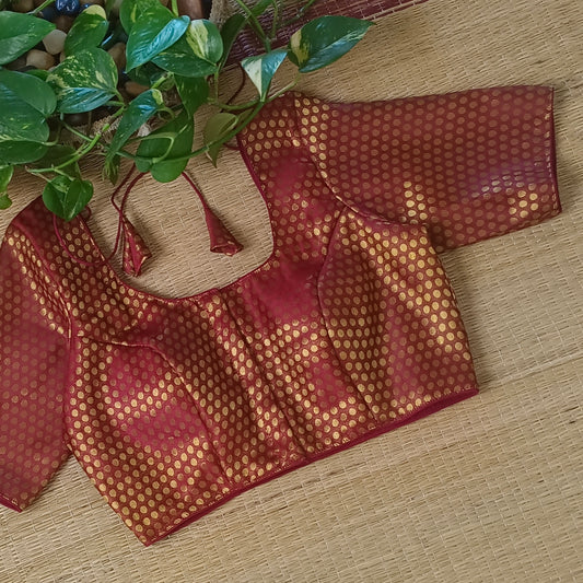 Classic Maroon Brocade Blouse(assorted)