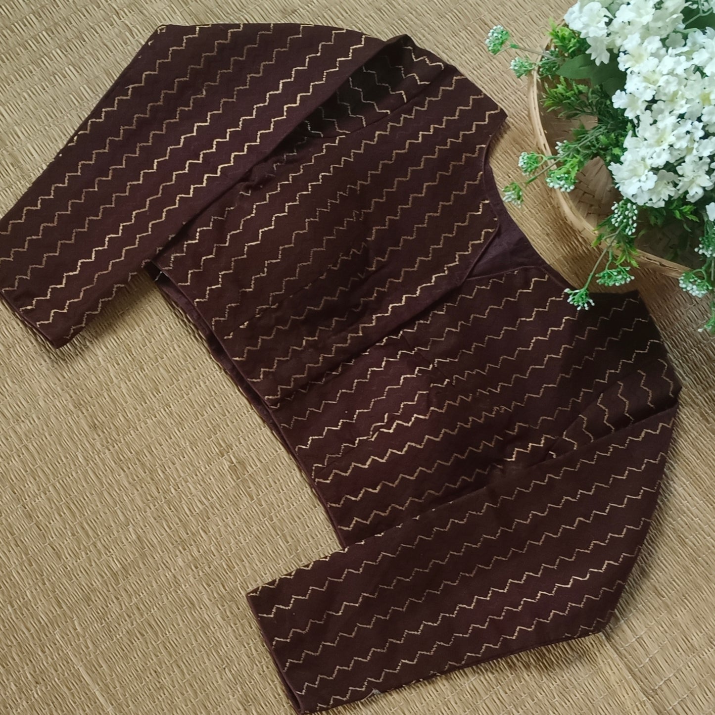 Brown Full Sleeve Cotton Blouse