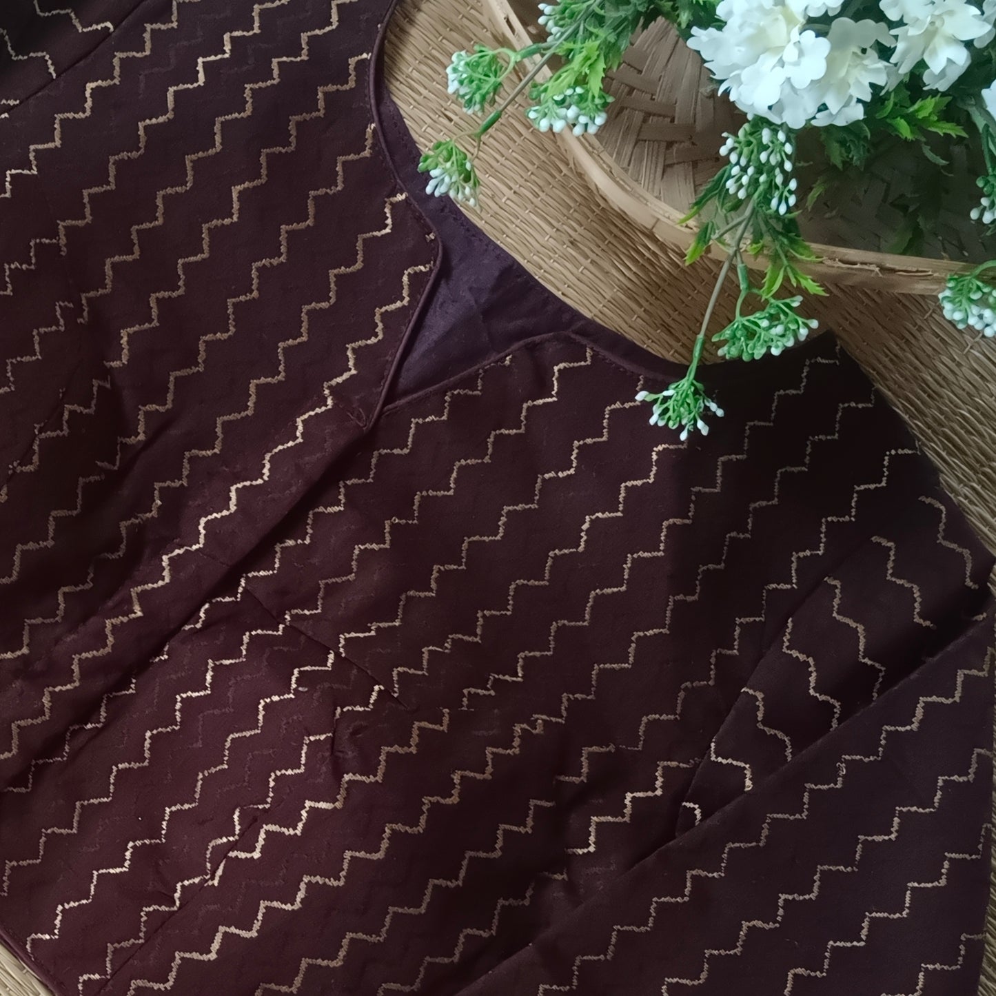 Brown Full Sleeve Cotton Blouse