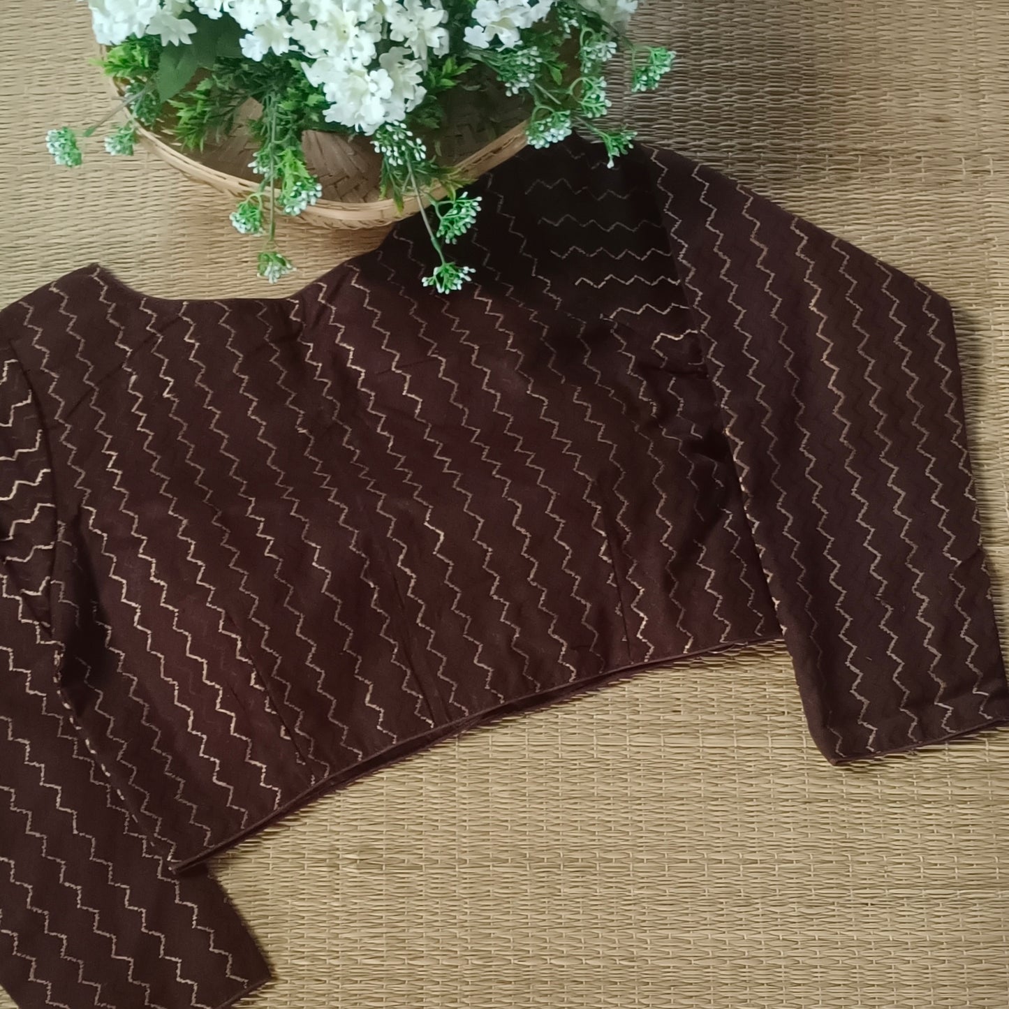 Brown Full Sleeve Cotton Blouse