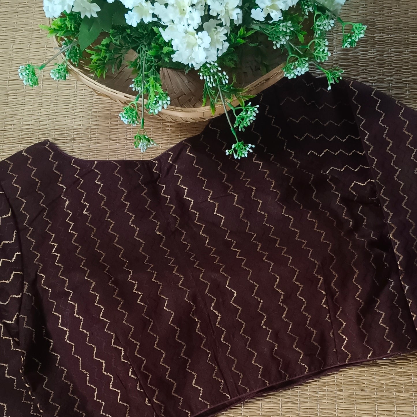 Brown Full Sleeve Cotton Blouse