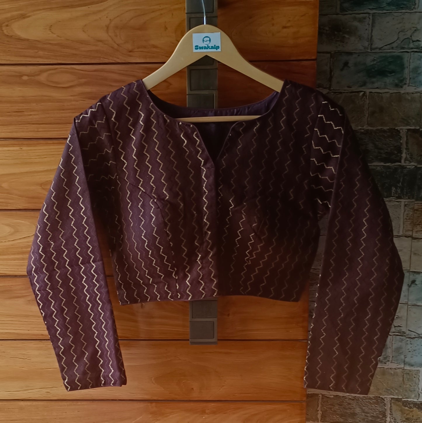 Brown Full Sleeve Cotton Blouse