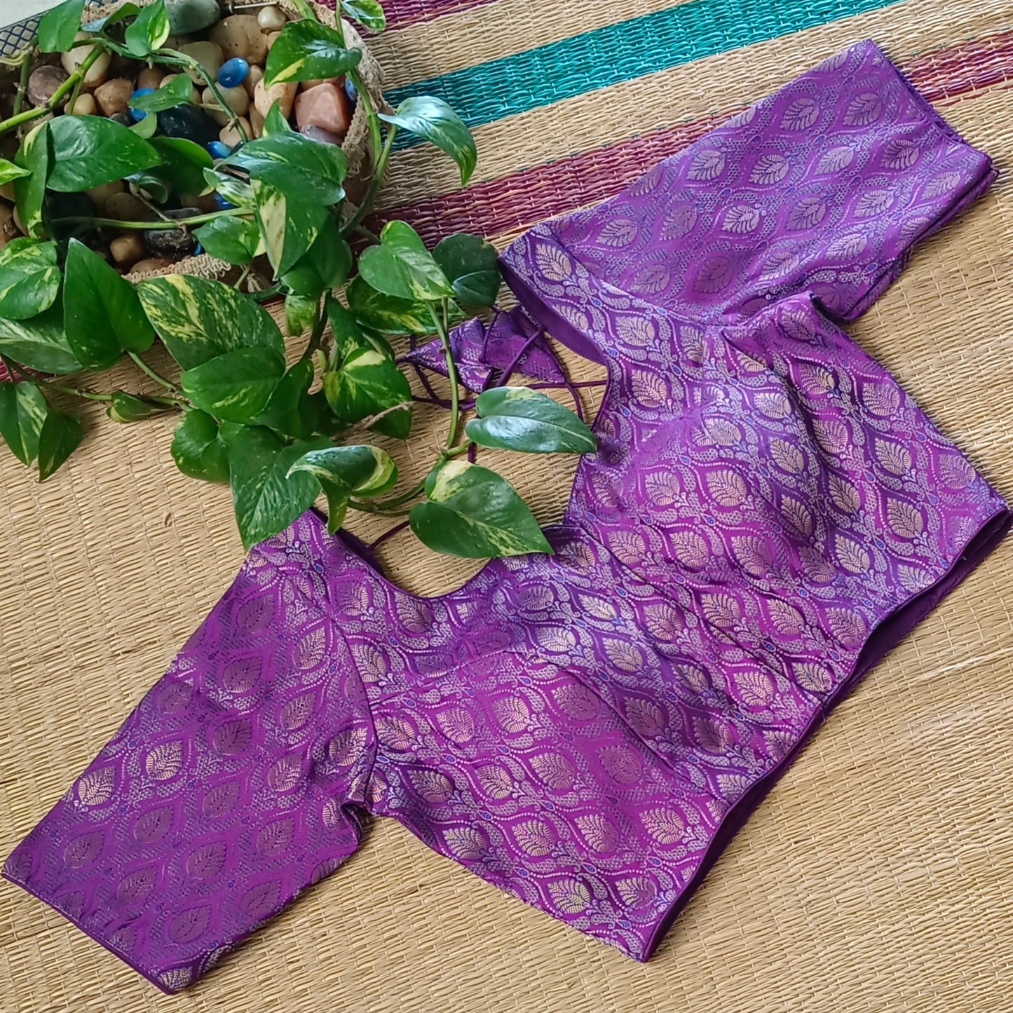 Purple Brocade Blouse