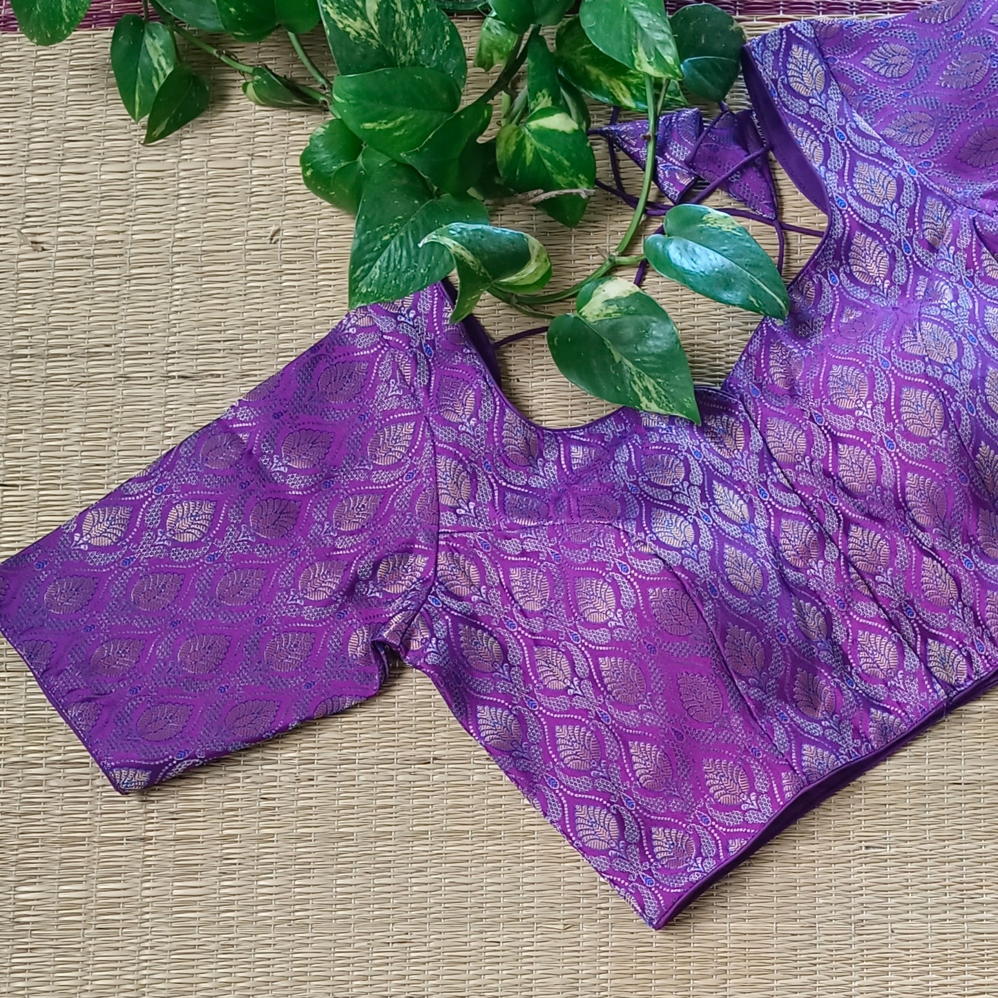 Purple Brocade Blouse