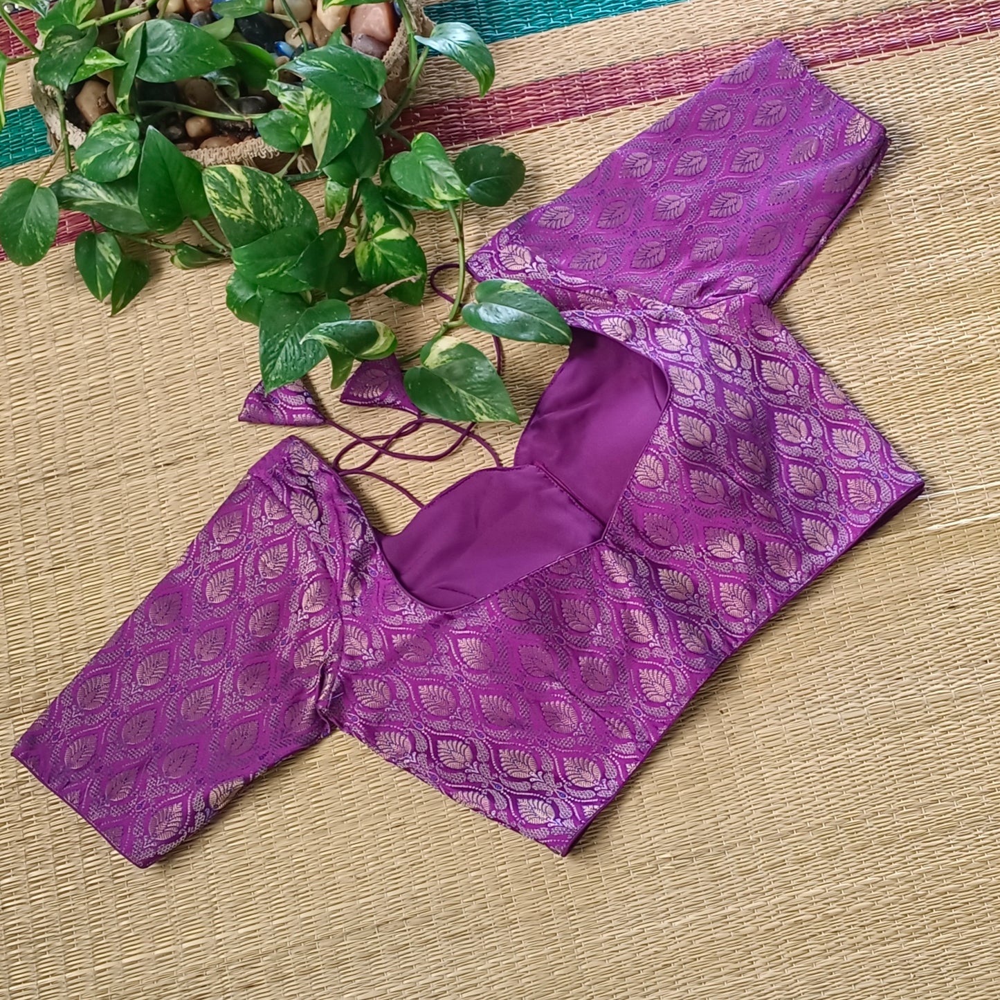 Purple Brocade Blouse