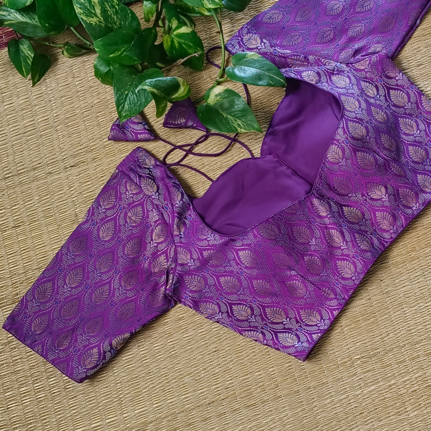 Purple Brocade Blouse