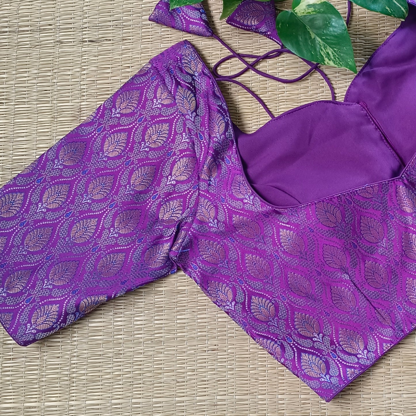 Purple Brocade Blouse