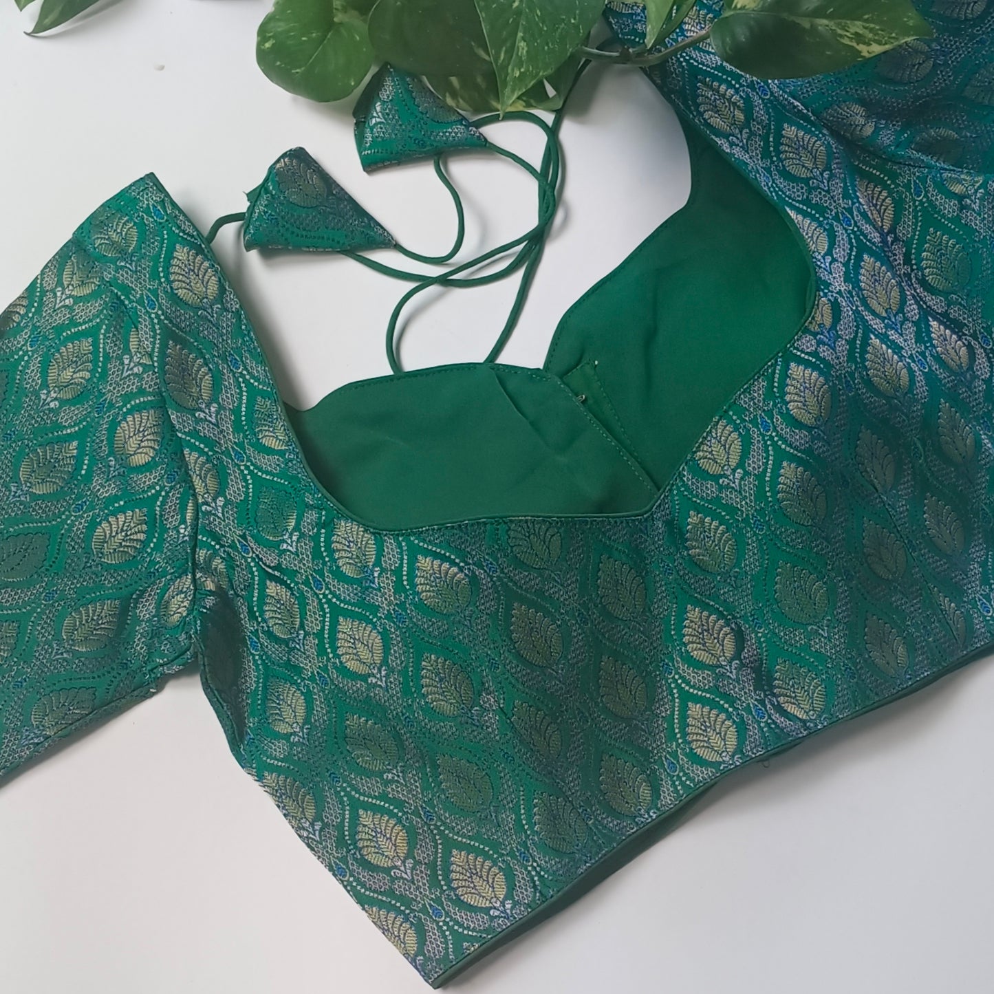 Green Brocade Blouse