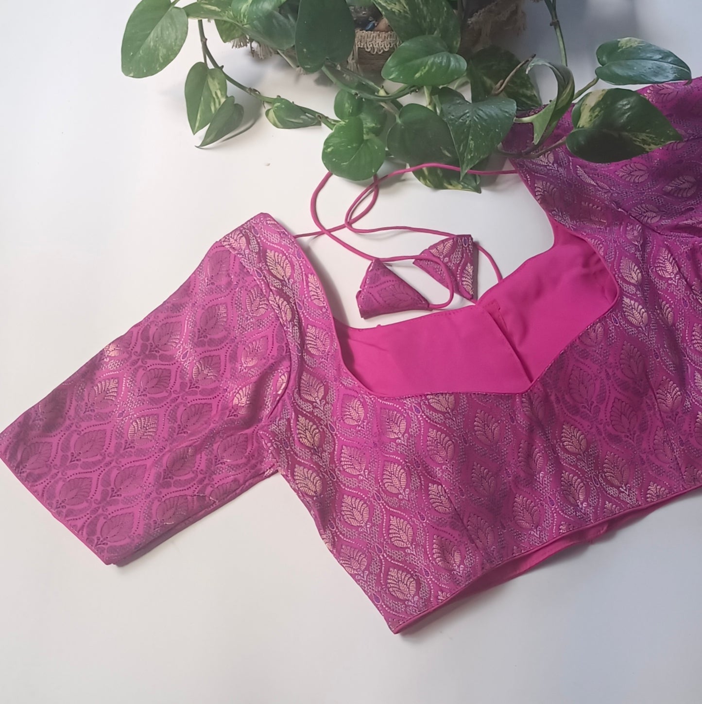 Pink Brocade Blouse