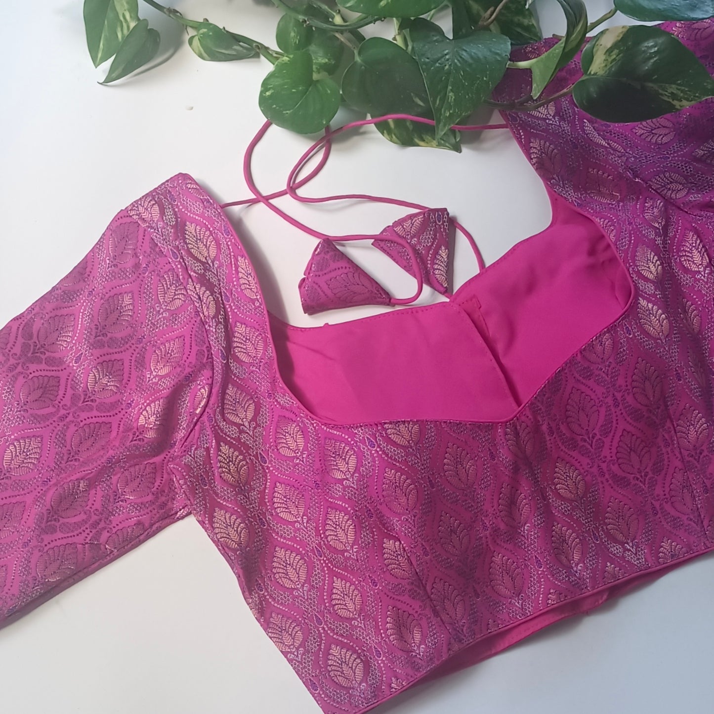 Pink Brocade Blouse