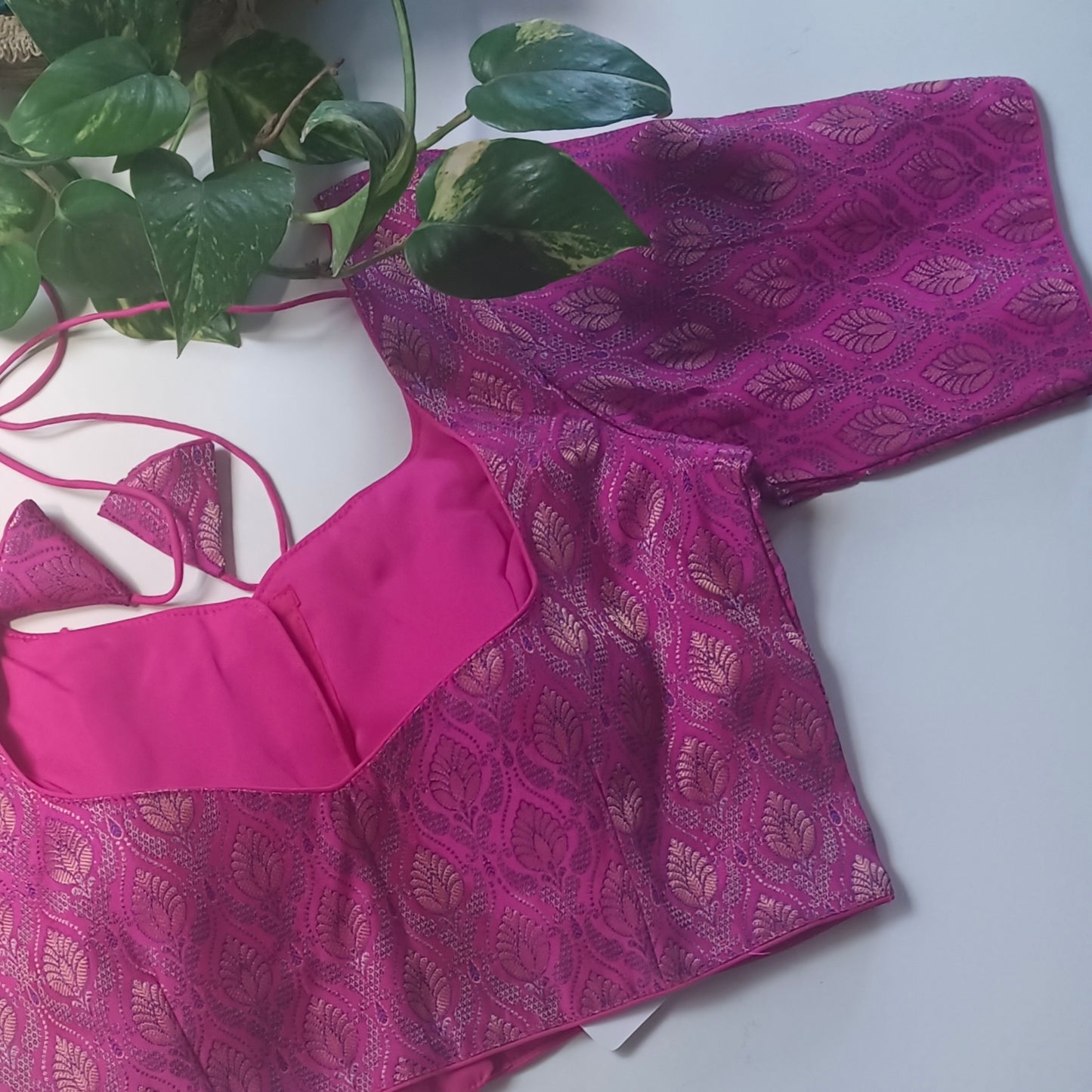 Pink Brocade Blouse