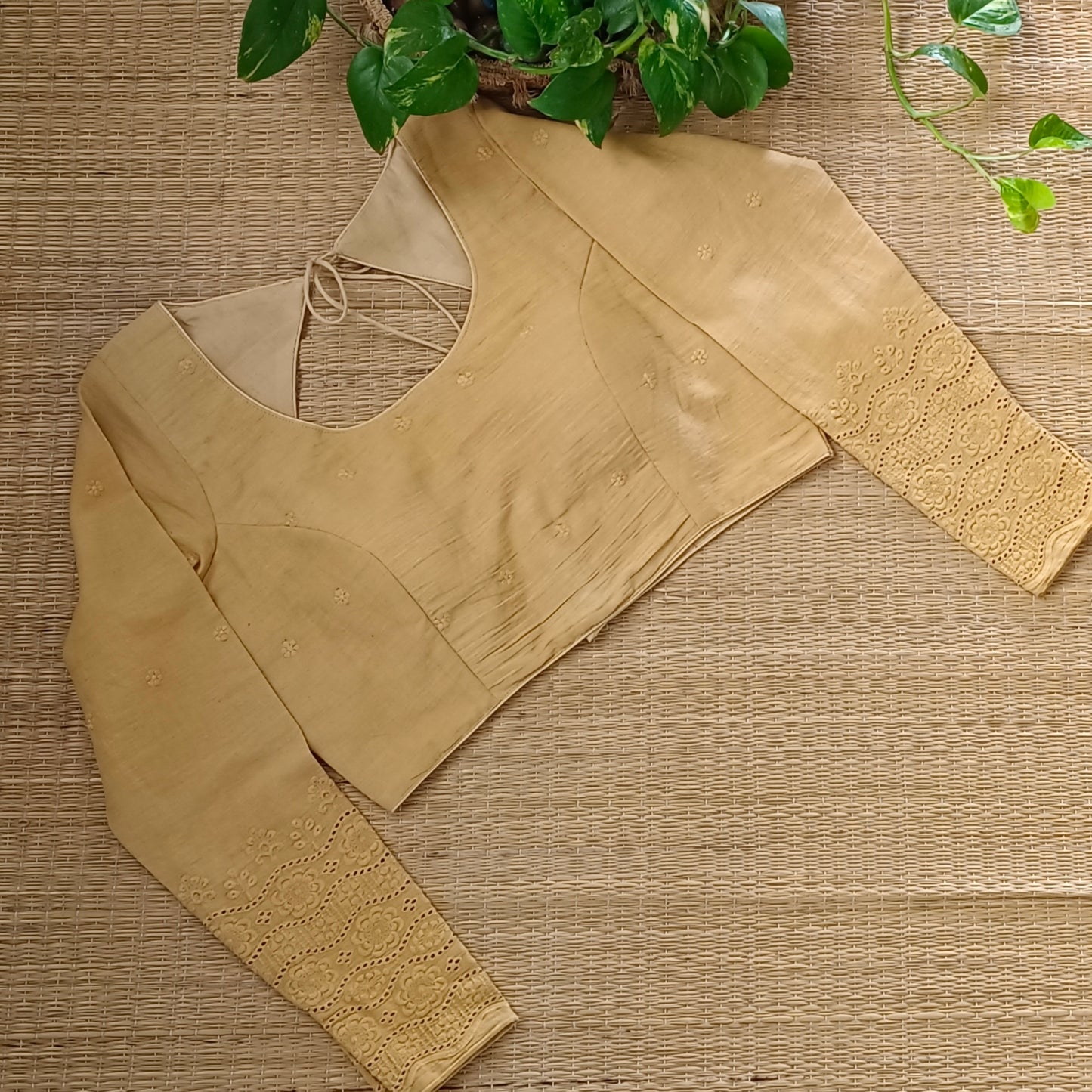 Golden Cotton Full Sleeve Blouse