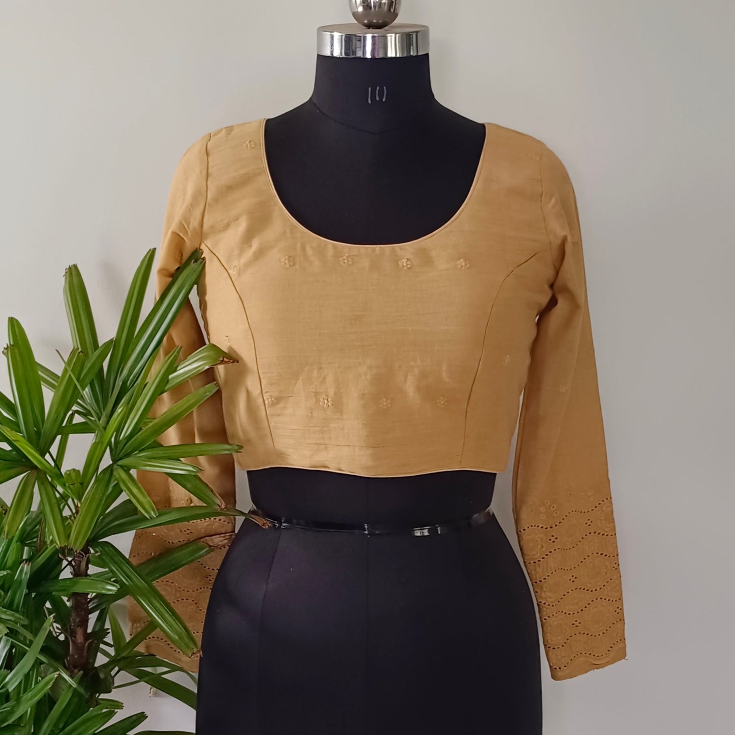 Golden Cotton Full Sleeve Blouse