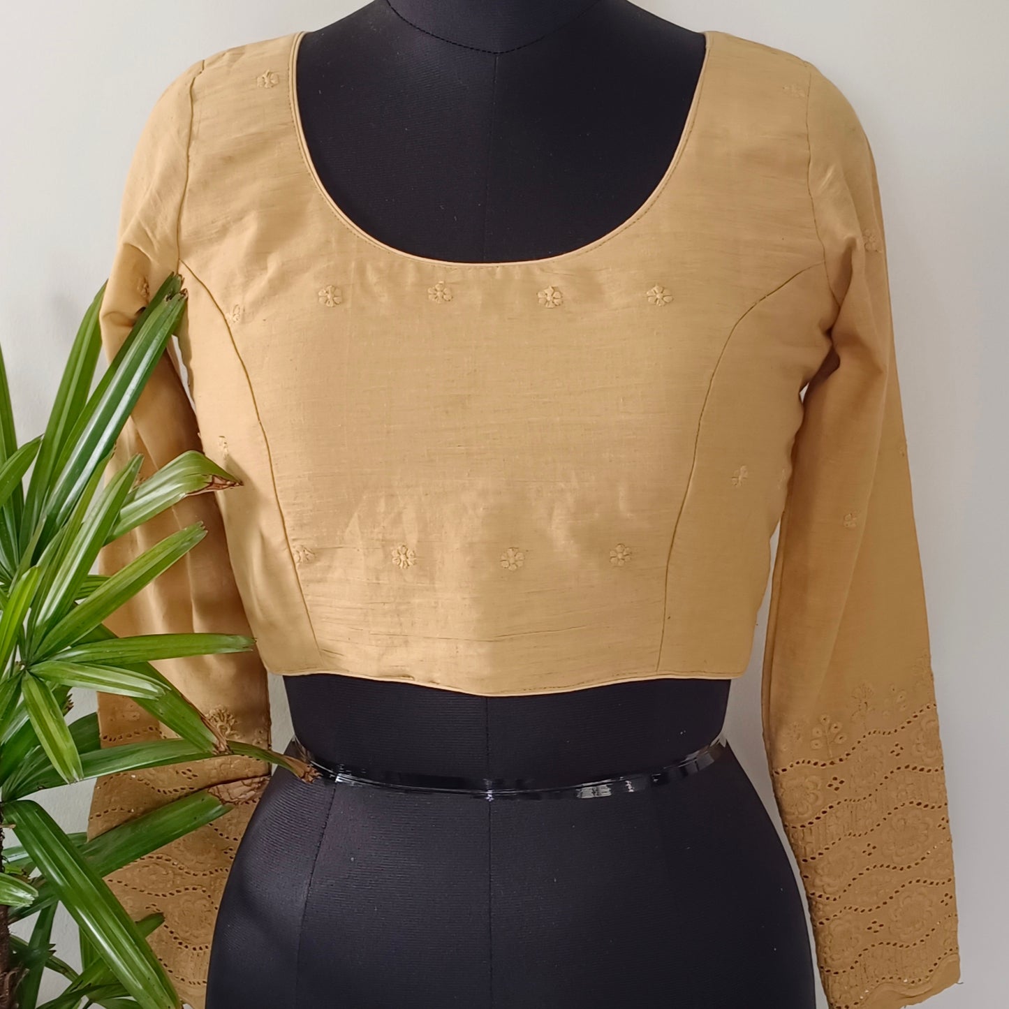 Golden Cotton Full Sleeve Blouse