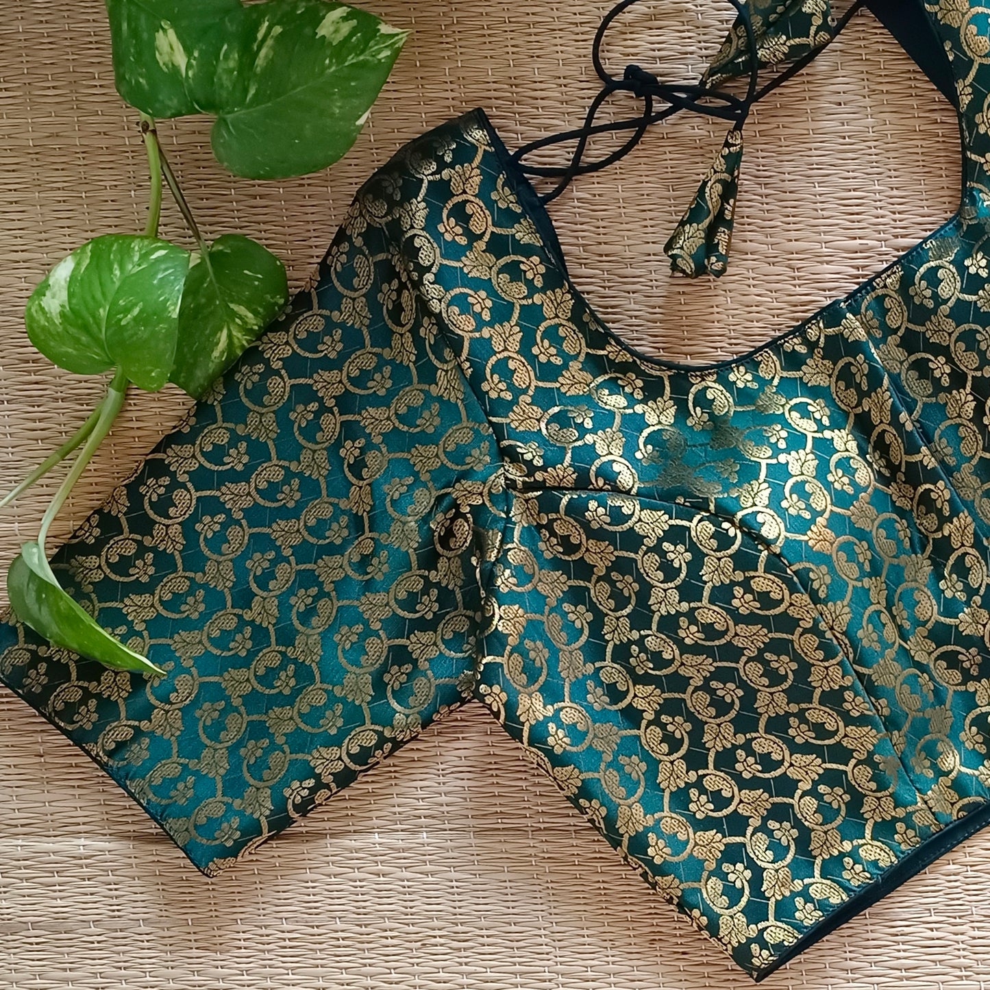 Classic Dark Green Brocade Blouse(assorted)