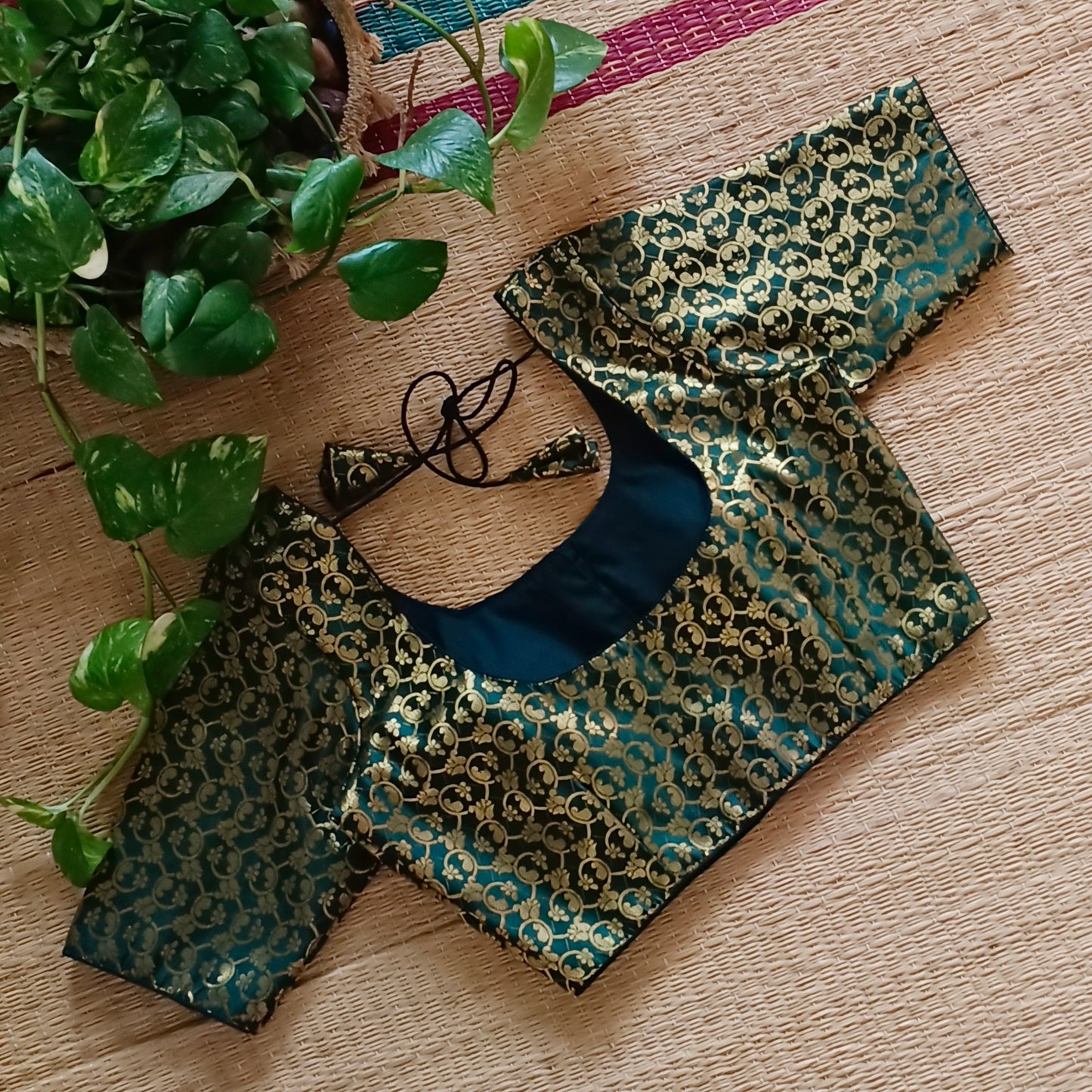 Classic Dark Green Brocade Blouse(assorted)