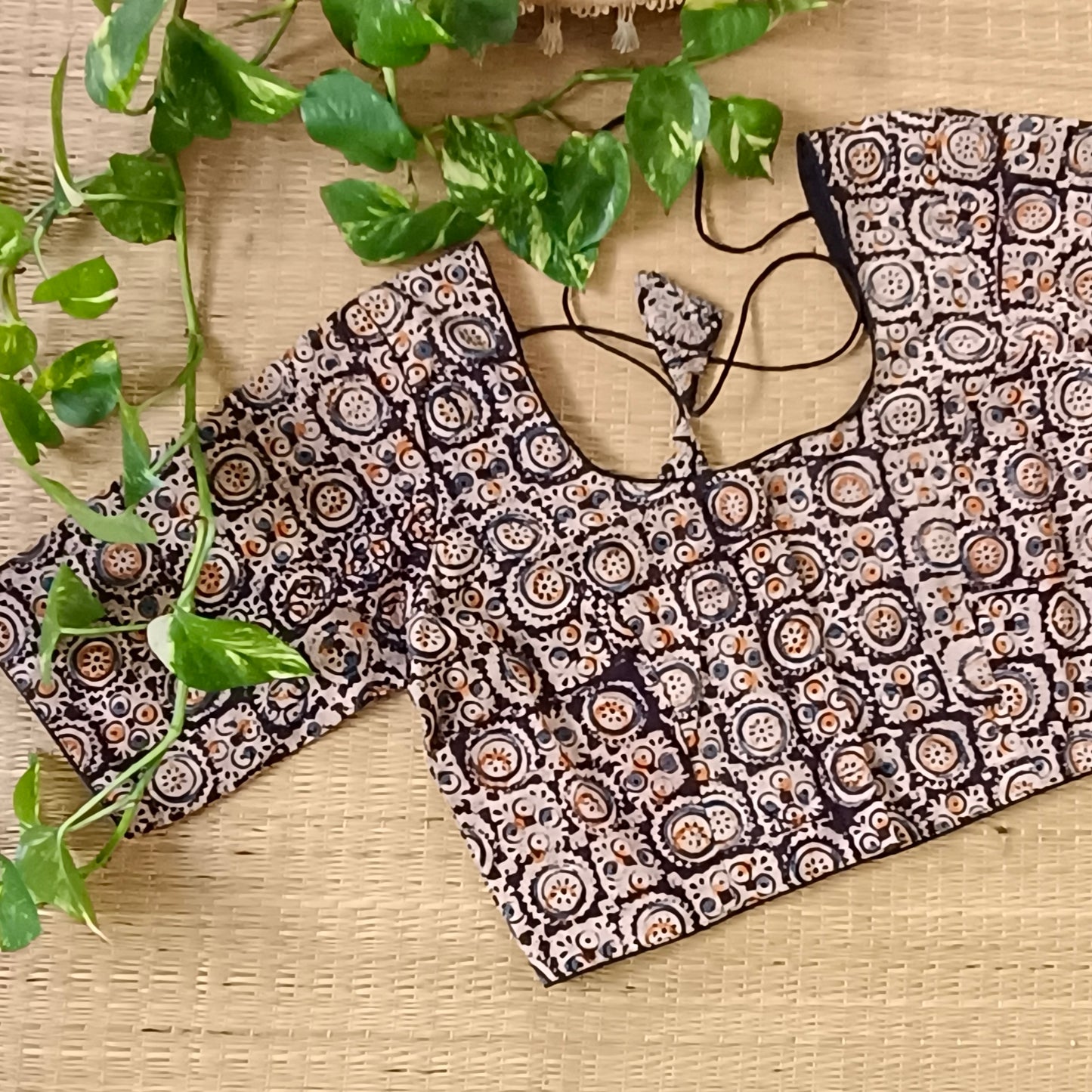 Black Kalamkari Cotton Blouse