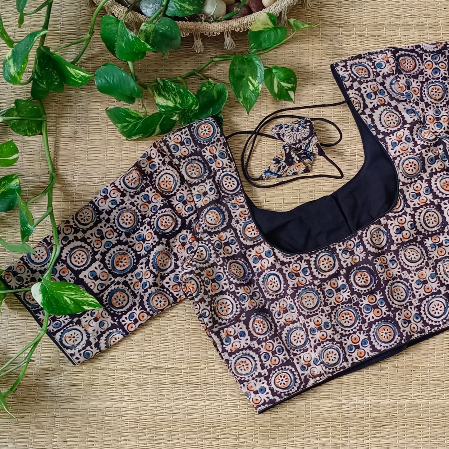 Black Kalamkari Cotton Blouse