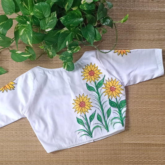 White hand painted Blouse