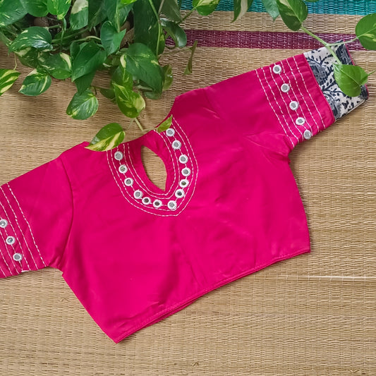 Rani Pink Mirrorwork Blouse