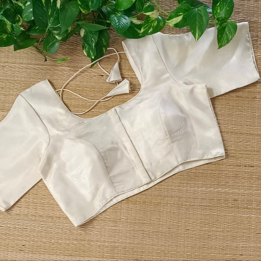 Light Golden Plain Tissue blouse