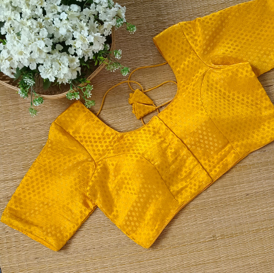 Classic Yellow Brocade Blouse(assorted)